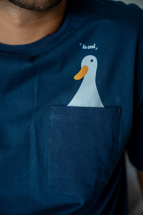 Men summer pajama set Duck T-shirt + Dark Blue Pants